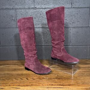 Steve Madden Tall Burgundy Suede Boots Slouchy Knee High Riding Women’s 8.5